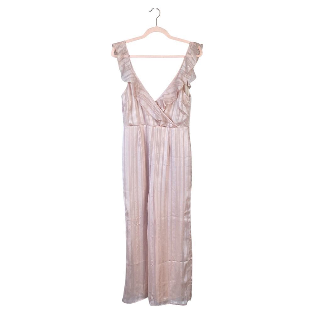 SHOW ME YOUR MUMU Bianca Jumpsuit Blush Pink Size Medium Romantic Ruffle Flirty